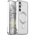 Case for Samsung Galaxy S24+ Plus, Electro MagSafe, silver + Screen Glass