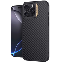 Nillkin Armored Case for iPhone 16 Pro, Carbon Fiber, for Magsafe, gold