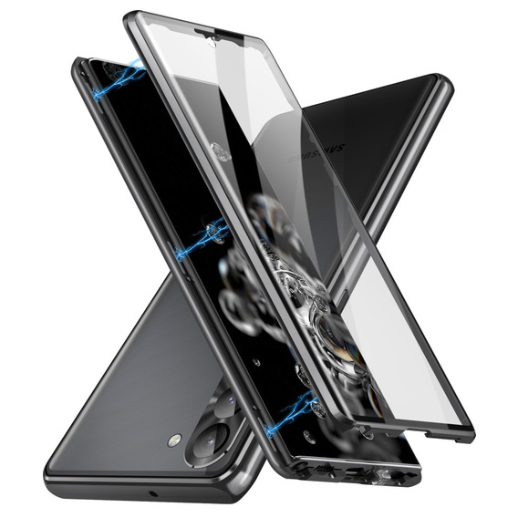Case for Samsung Galaxy S24, Magnetic Dual Glass, black