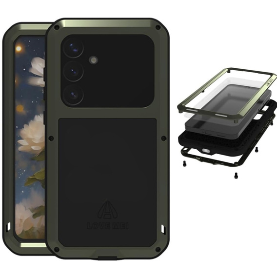 Love Mei Case for Samsung Galaxy S25+ Plus, armored with glass, green