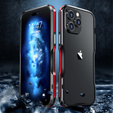 Case LUPHIE for iPhone 15 Pro Max, Armor Bumper, black / red