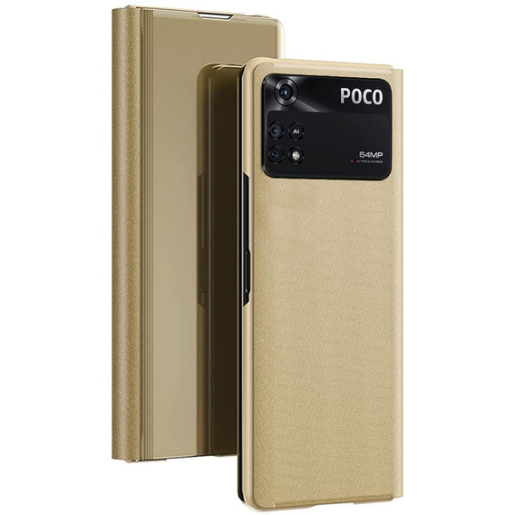 Case for Xiaomi Poco M4 Pro 4G, Clear View, gold