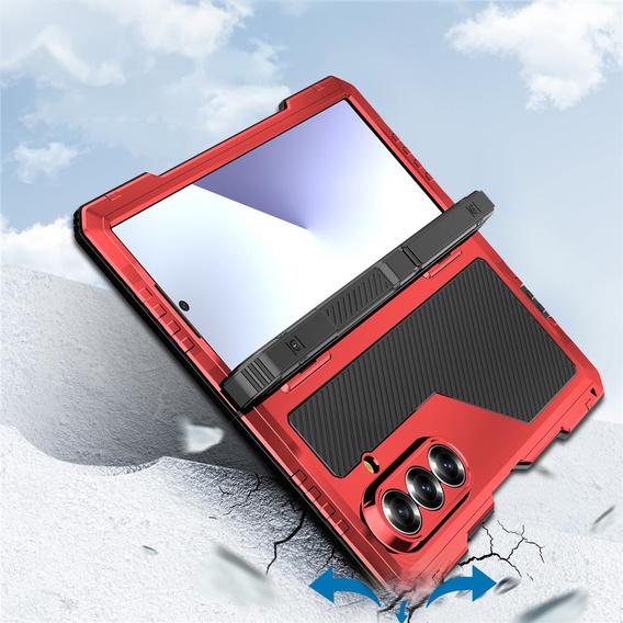Armored case for Samsung Galaxy Z Fold6 5G, aluminum, with stand and stylus slot, black