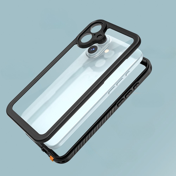 IP68 Waterproof Case for iPhone 16 Plus, black