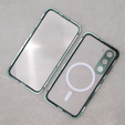Magnetic Dual Glass MagSafe case for Samsung Galaxy S23, green
