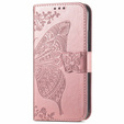 Flip case for Motorola Moto G86 Power 5G, Butterfly, pink rose gold