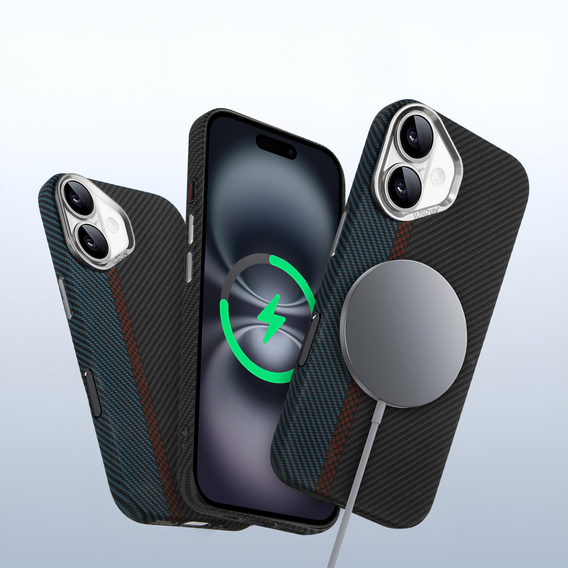 MagSafe's iPhone 16 Plus Case, Carbon Fiber, black / blue