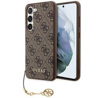 GUESS Case for Samsung Galaxy A55, 4G Charms Collection Hardcase, brown