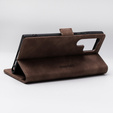 Case for Samsung Galaxy S23 Ultra, ERBORD Vintage, wallet with flap, coffee