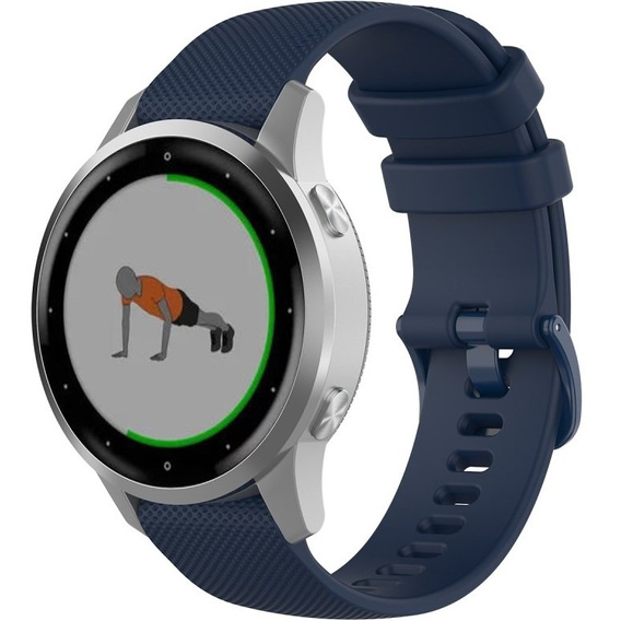 Silicone strap for 18mm do Garmin Vivomove 3S / Vivoactive 4S, Dark Blue