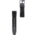 22mm Genuine Leather Coated Silicone Watch Band - Black