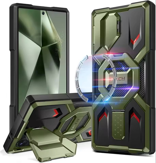 Tongate MECH MagSafe Series green case for Samsung Galaxy S24 Ultra