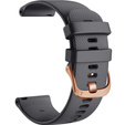 Silicone strap 20mm, Black/Black Buckle