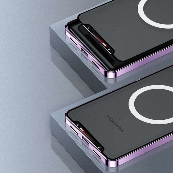 Camera Protection Case for Samsung Galaxy S21 FE 5G, CamShield MagSafe, transparent / purple