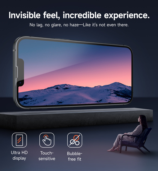 2x SURITCH tempered glass for iPhone 16e / 14 / 13 Pro