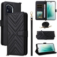 Crossbody Leather Wallet flip case for Honor 400 5G, black