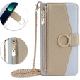 Flip case for Samsung Galaxy A05s, Wallet Zipper Pocket, with mirror, blue