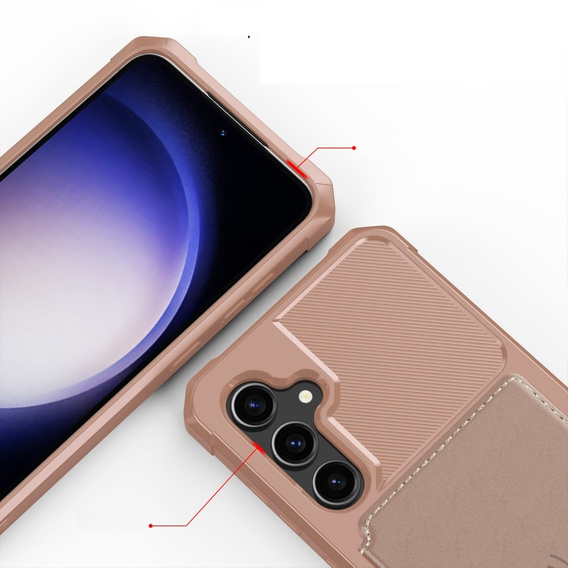 Case for Samsung Galaxy S23 FE, Card Holder Kickstand, pink