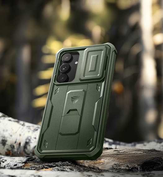Armored case for Samsung Galaxy S25+ Plus, Dexnor Full Body (Two Frames), green