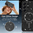Glitter case, for MagSafe for Samsung Galaxy S26 Ultra, transparent/black