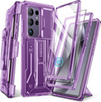 Case for Samsung Galaxy S24 Ultra, Tongate MECH Series Clip, transparent / purple