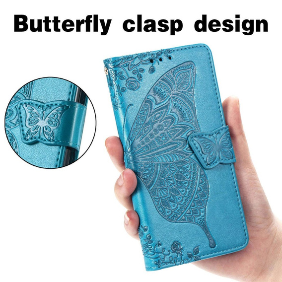 Flip case for Motorola Moto G32, Butterfly, blue