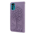 Flip case for Motorola Moto G22, tree, purple