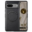 Case for Google Pixel 7A, Leather Hybrid MagSafe, black