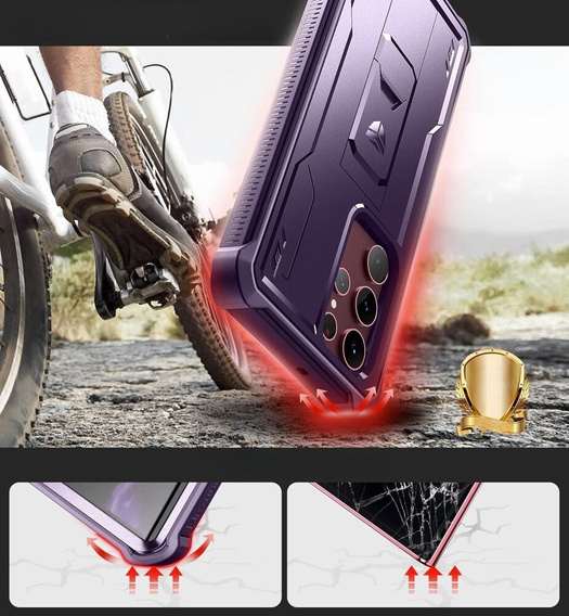 Armored case for Samsung Galaxy S22 Ultra, Dexnor Full Body, purple