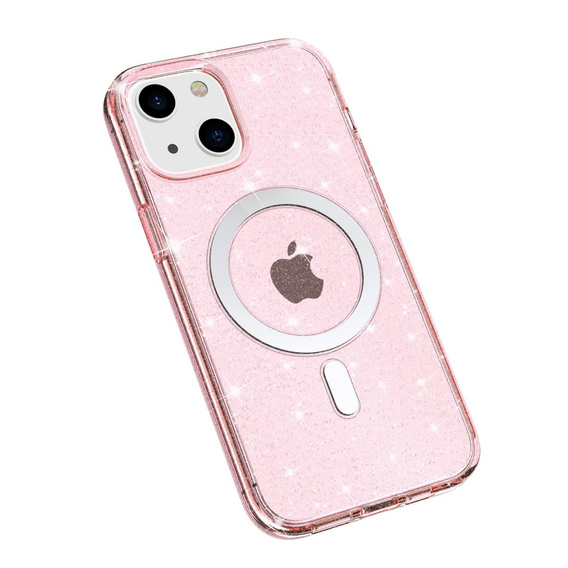 Case for iPhone 14, Dropproof MagSafe Glitter, pink