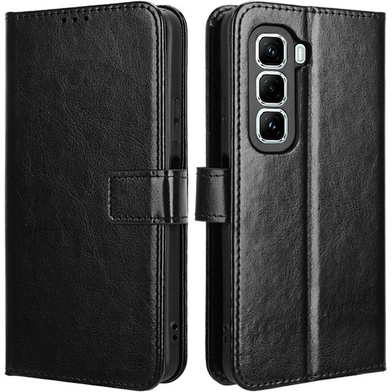 Flip case for Infinix Hot 50 Pro 4G, Crazy Horse Wallet, black