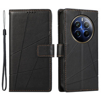 Case with flap for Realme 12 Pro 5G / 12 Pro+ 5G, Leather Line Wallet, black