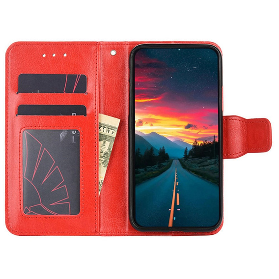 Flip case for TCL 305i, PU Leather Wallet Case, red