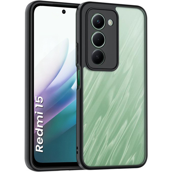 Case for Xiaomi Redmi 15 5G / 4G, with camera protection, transparent with black sides