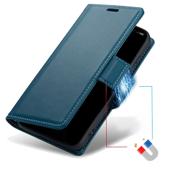 Case for Xiaomi Redmi Note 13 Pro 4G / Xiaomi Redmi Note 14S / Xiaomi Poco M6 Pro 4G, ERBORD Glossy Litchi, wallet with flap, blue