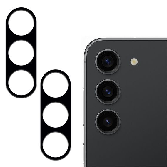 2x ERBORD tempered glass for camera to Samsung Galaxy S23 Plus, black