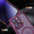 Case for iPhone 14 Pro, ERBORD Impact Guard, MagSafe, maroon