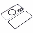 Magnetic Dual Glass MagSafe case for iPhone 16, silver