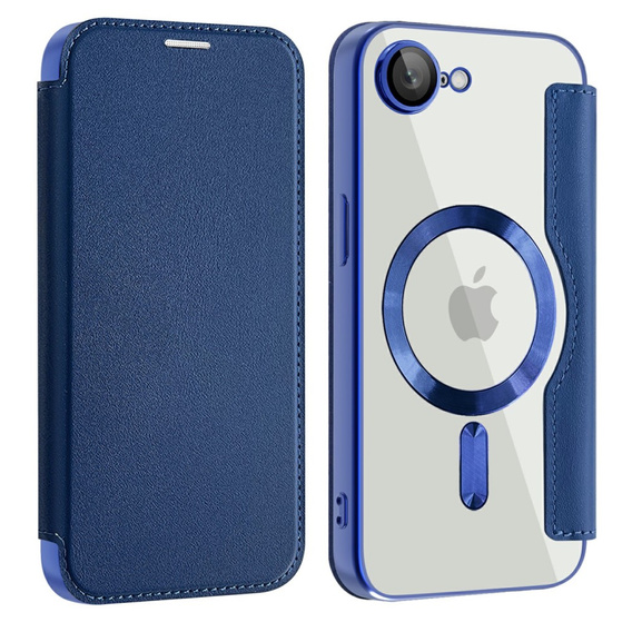 Flip case for iPhone 16E, RFID Wallet MagSafe CamShield, dark blue