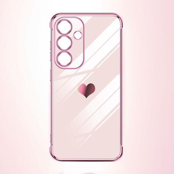 Case for Samsung Galaxy S25 FE, Electro heart, pink rose gold