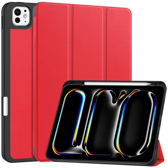 Case for iPad Pro 11" 2024 (5 gen.), Smartcase with stylus space, red
