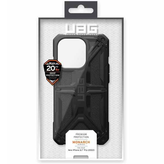 Case Urban Armor Gear for iPhone 14 Pro, Monarch, black
