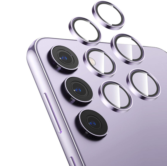 2x ERBORD tempered glass for camera to Samsung Galaxy S24+ Plus, purple