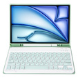 Case + keyboard Apple iPad Air 11" 6 gen. 2024, Leather Pen Slot, light green