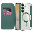 Flip case for Samsung Galaxy S24 FE, RFID Wallet MagSafe CamShield, green