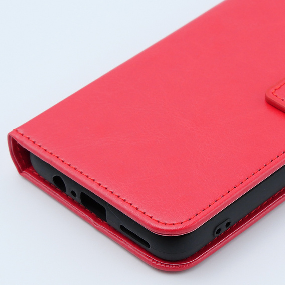 Flip case for Motorola Moto G54 5G, Crazy Horse Wallet, red