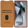 NILLKIN flip case for Samsung Galaxy S25 Ultra, CamShield Qin Pro, leather, brown