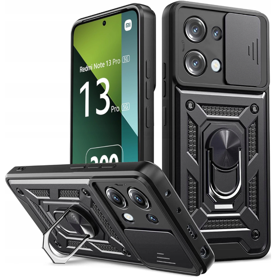 Case for Xiaomi Redmi Note 13 Pro 5G, CamShield Slide, black