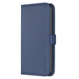 Flip case for Samsung Galaxy A15, BINFEN Wallet, blue + 9H glass