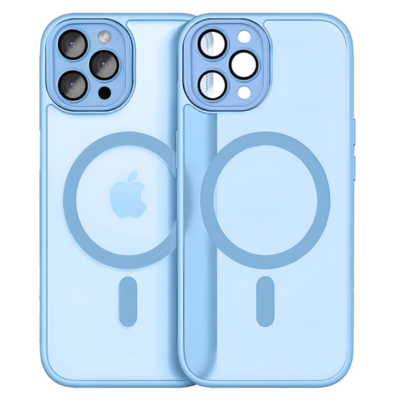 Case for iPhone 16 Pro Max, for MagSafe, ERBORD Matt Case, blue + Screen Glass